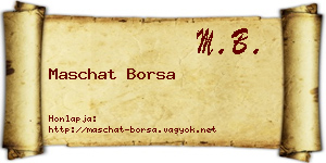 Maschat Borsa névjegykártya